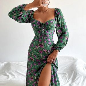 Green Floral Maxi